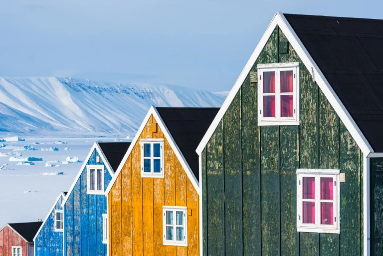 bunte Siedlung in Ilulissat