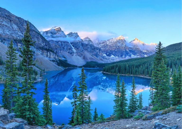 Sankt lorenz strom im herzen des winterskanada see winter