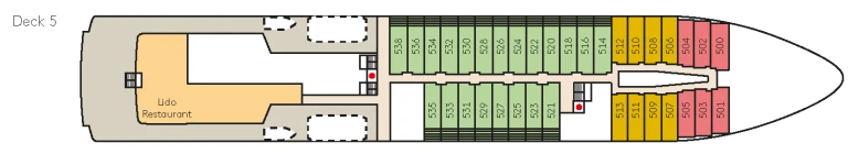HANSEATIC Zeichnung Deckplan Deck 5