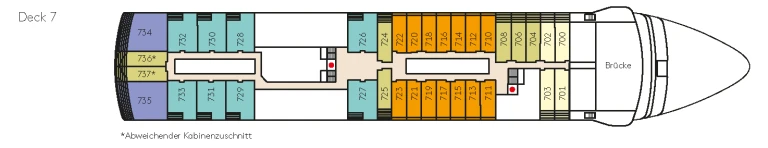 HANSEATIC Zeichnung Deckplan Deck 7