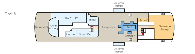 HANSEATIC Zeichnung Deckplan Deck 8
