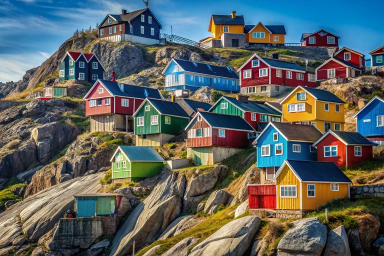 Groenland qaqortoq haeuser man888 adobestock 1241018364