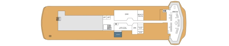 Grundriss Deckplan Deck 8 SH Diana von Swan Hellenic