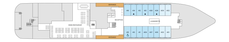Grundriss Deckplan Deck 4 SH Vega von Swan Hellenic